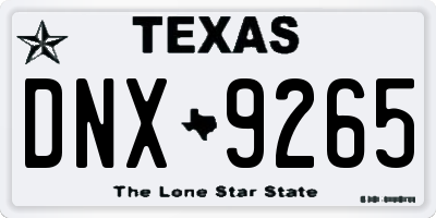 TX license plate DNX9265