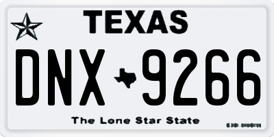 TX license plate DNX9266
