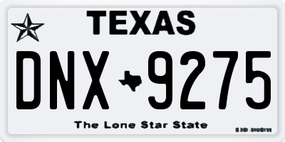 TX license plate DNX9275