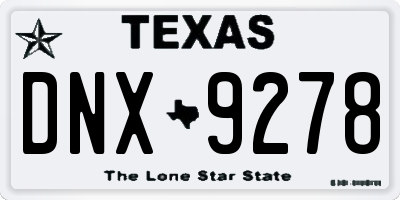 TX license plate DNX9278