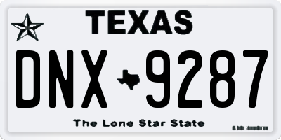 TX license plate DNX9287