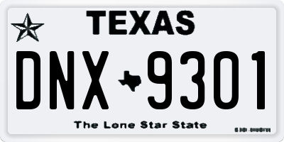 TX license plate DNX9301