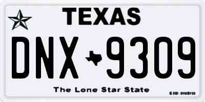 TX license plate DNX9309