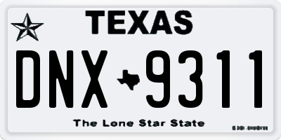 TX license plate DNX9311