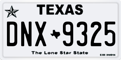 TX license plate DNX9325