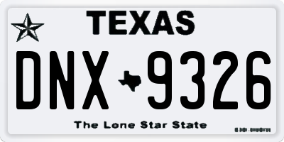 TX license plate DNX9326