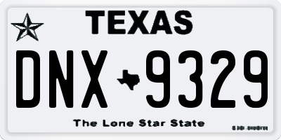 TX license plate DNX9329