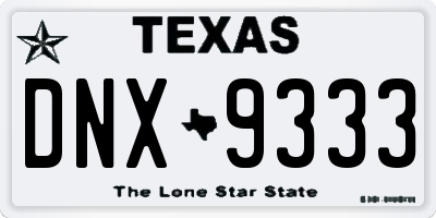 TX license plate DNX9333