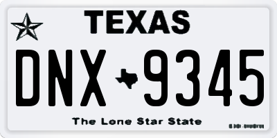 TX license plate DNX9345