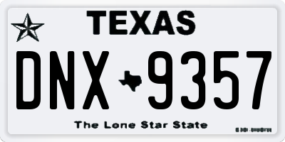 TX license plate DNX9357