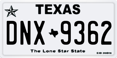 TX license plate DNX9362