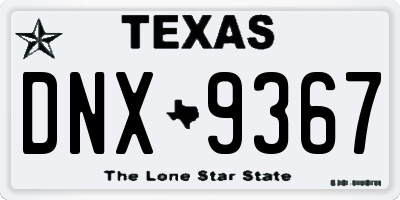 TX license plate DNX9367