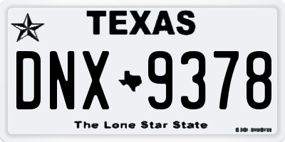TX license plate DNX9378