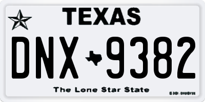 TX license plate DNX9382