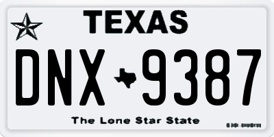 TX license plate DNX9387