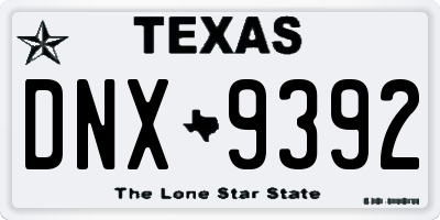 TX license plate DNX9392
