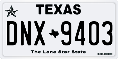 TX license plate DNX9403