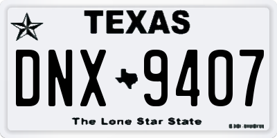 TX license plate DNX9407