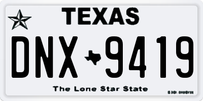 TX license plate DNX9419