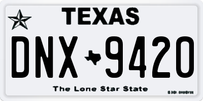 TX license plate DNX9420