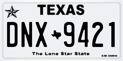 TX license plate DNX9421