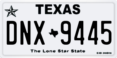 TX license plate DNX9445
