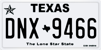TX license plate DNX9466