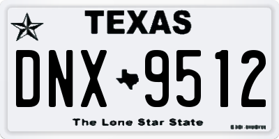 TX license plate DNX9512