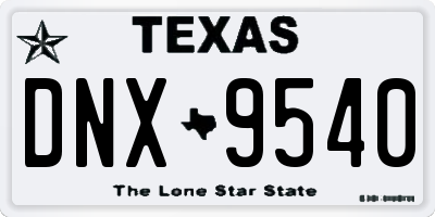 TX license plate DNX9540