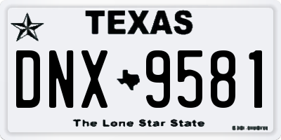 TX license plate DNX9581
