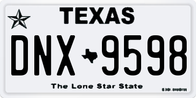 TX license plate DNX9598
