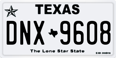 TX license plate DNX9608