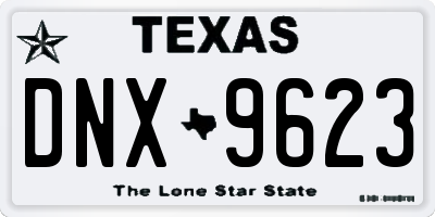 TX license plate DNX9623