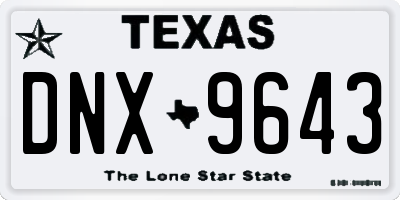 TX license plate DNX9643
