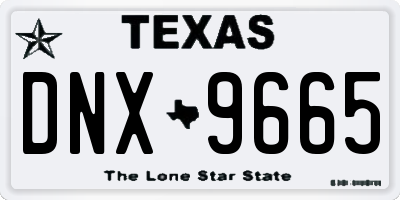 TX license plate DNX9665