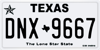 TX license plate DNX9667