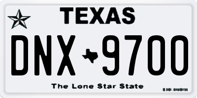 TX license plate DNX9700
