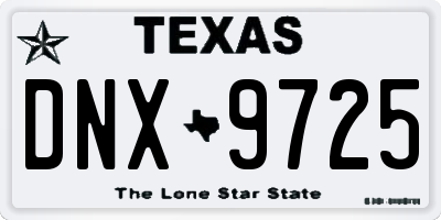 TX license plate DNX9725