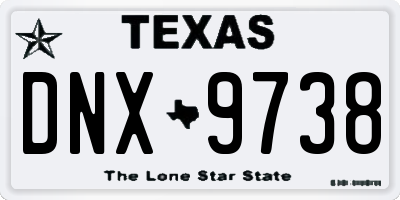 TX license plate DNX9738