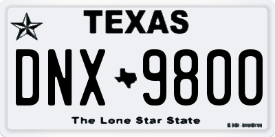 TX license plate DNX9800