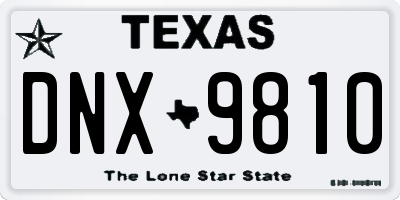 TX license plate DNX9810