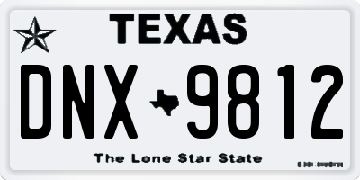 TX license plate DNX9812