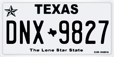 TX license plate DNX9827