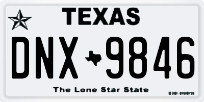 TX license plate DNX9846