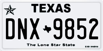 TX license plate DNX9852