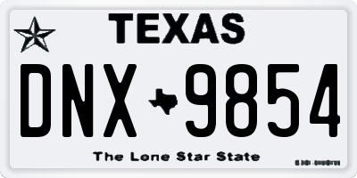 TX license plate DNX9854