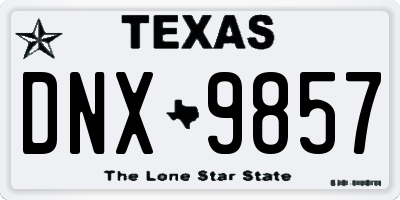 TX license plate DNX9857