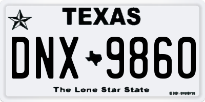 TX license plate DNX9860