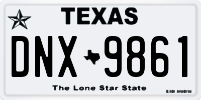 TX license plate DNX9861