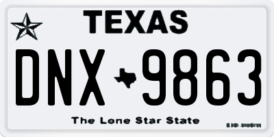 TX license plate DNX9863